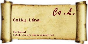 Csiky Léna névjegykártya